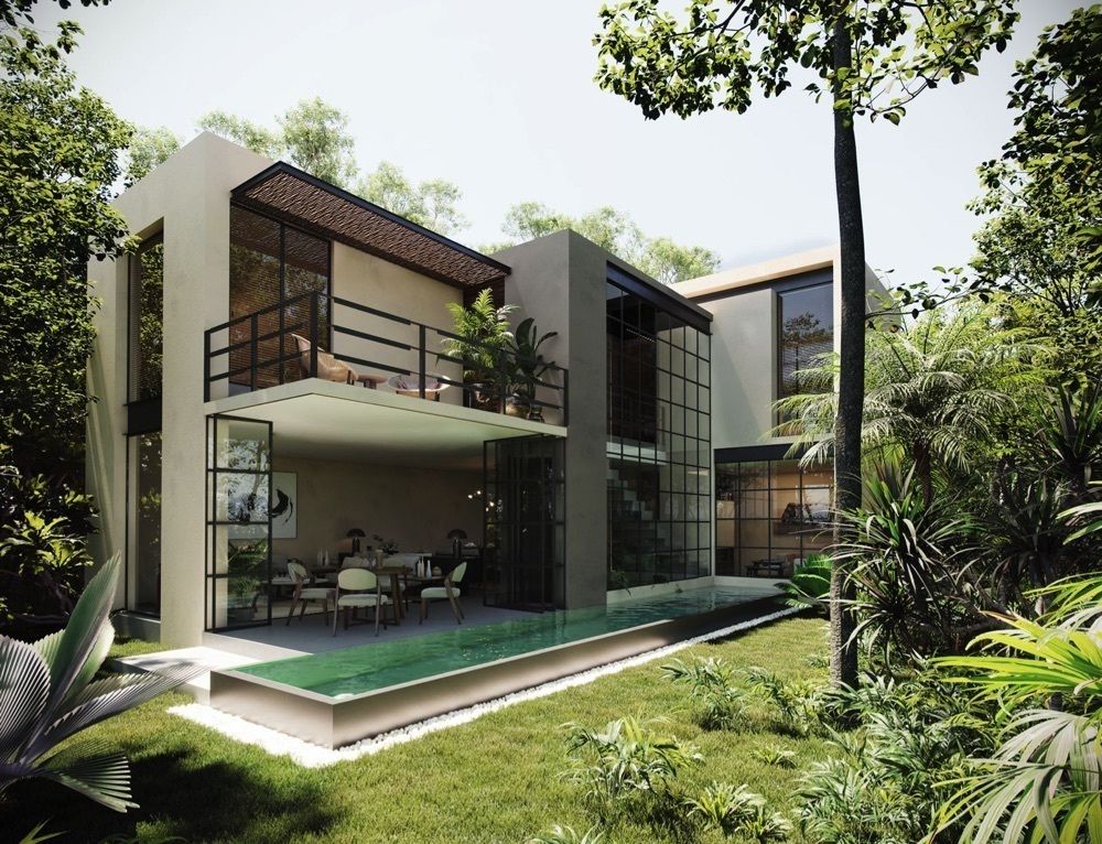 New modern 4-Bed, 4 bath house with Private Pool in prestigious Valenia club residential, Playa del Carmen