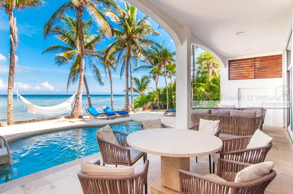 Five-Bedroom Beachfront Villa with Private Pool and Ocean Views in Akumal, Riviera Maya