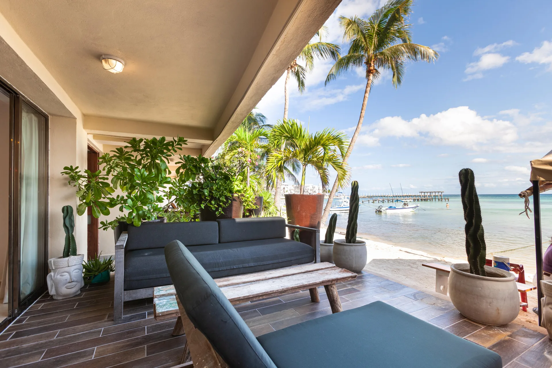 Beachfront 3-Bedroom Condominium with Direct Ocean Access and Mediterranean Interiors in Playa del Carmen