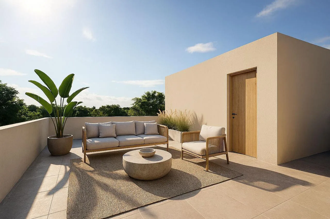 Contemporary 2-Bedroom House with Private Pool and Rooftop Terrace in Puerto Morelos