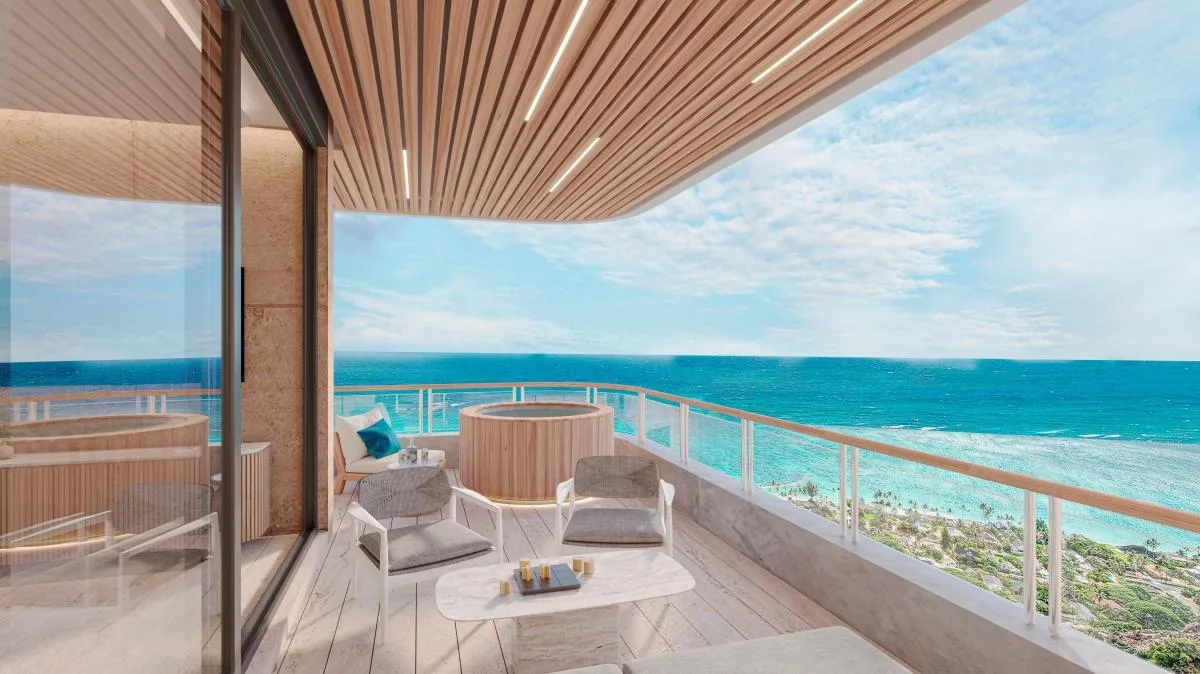 Beachfront One-Bedroom Apartment with Private Jacuzzi in Puerto Morelos