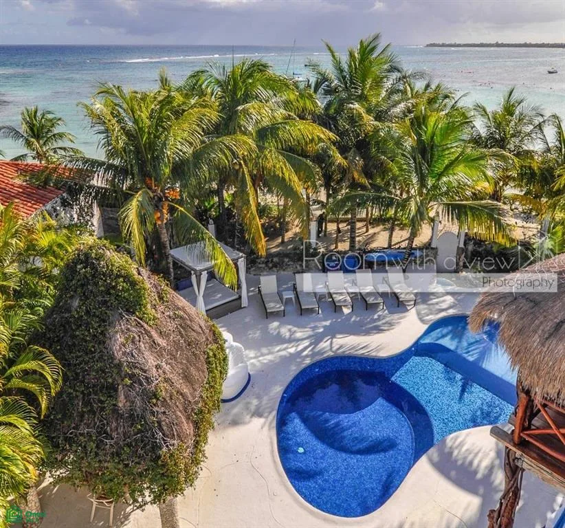 6-Bedroom Beachfront Villa with Moorish Architecture and Sea Turtle Refuge Views in Akumal Bay