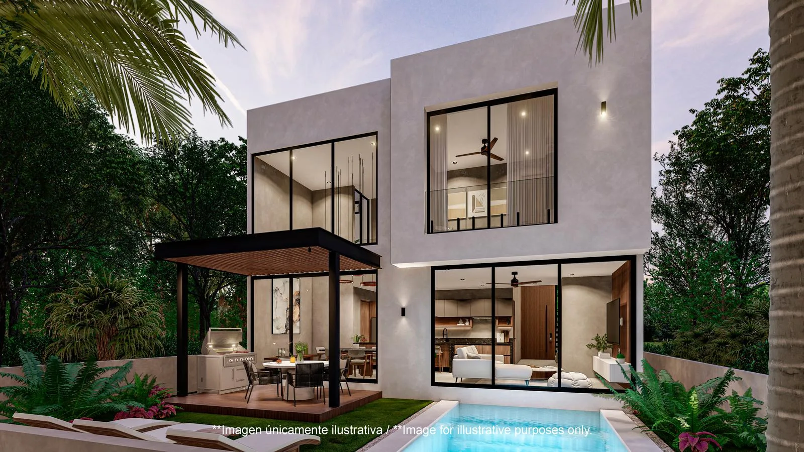 3-Bedroom House with Double-Height Living Room and Private Pool in Country Club