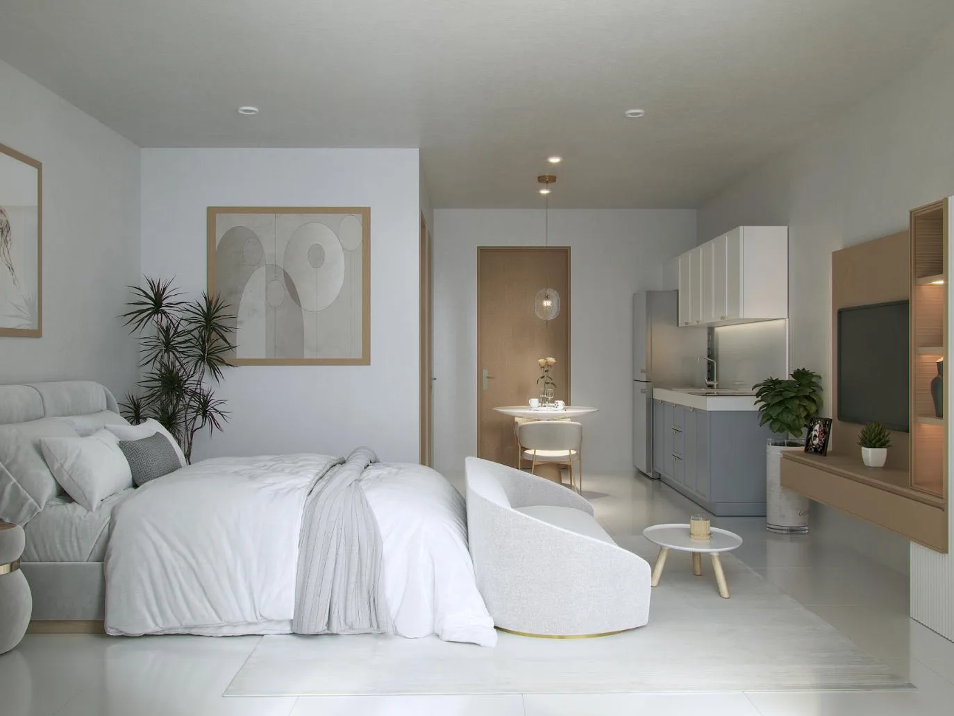 Loft-Style Studio with Private Balcony and Rooftop Pool in Puerto Morelos