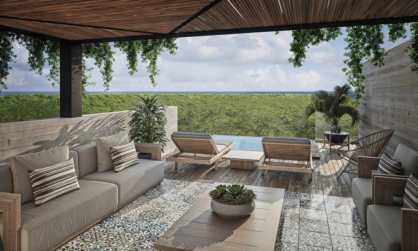 Luxury Cenote Penthouse Condo in Tulum Country Club with Golf Course Access