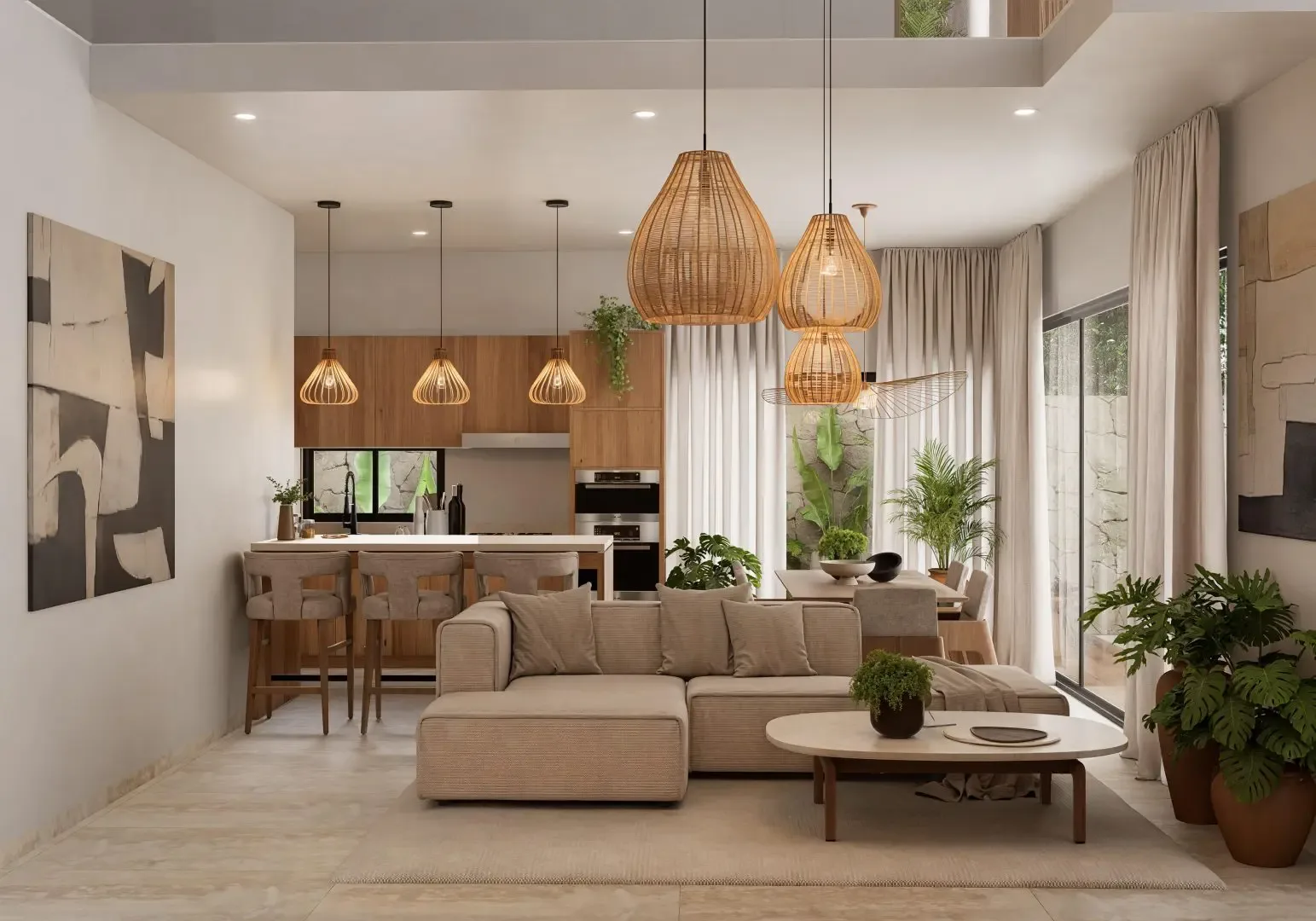 Three-Bedroom Contemporary Houses with Private Pools in Tulum Country Club