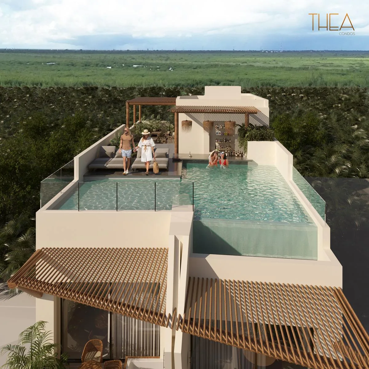 Ocean-View Apartment with Private Jacuzzi in Puerto Morelos