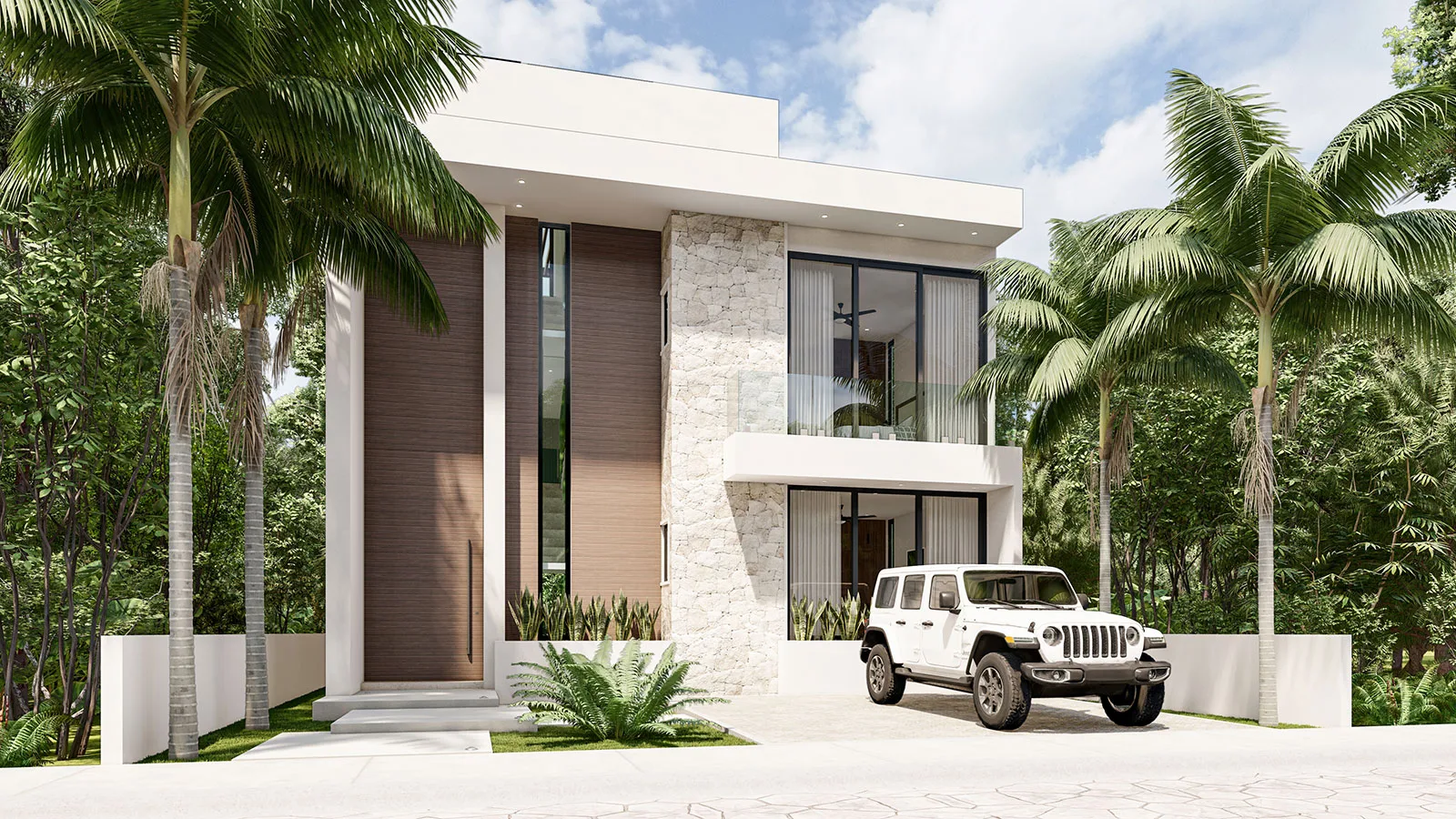 Modern Three-Bedroom Villa with Rooftop Pool and Golf Course Access in Tulum Country Club