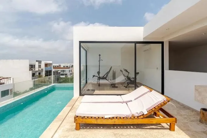 Turnkey Studio for Sale in Aldea Zama, Tulum: 48 m² Fully Furnished with Infinity Pool & Rooftop Bar