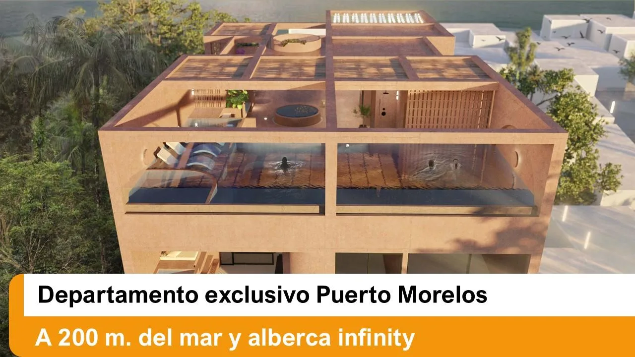 Two-Bedroom Apartment with Infinity Pool & Beach Access in Puerto Morelos, Riviera Maya