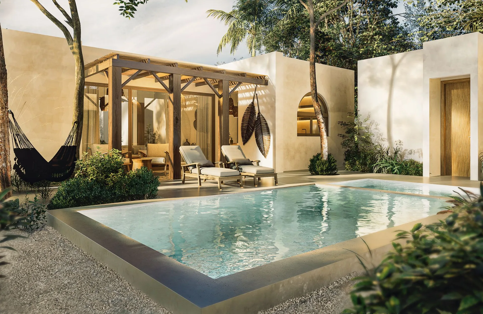 Pre-Construction House in Gated Xpu-ha Community with Wellness Center between Playa del Carmen and Tulum