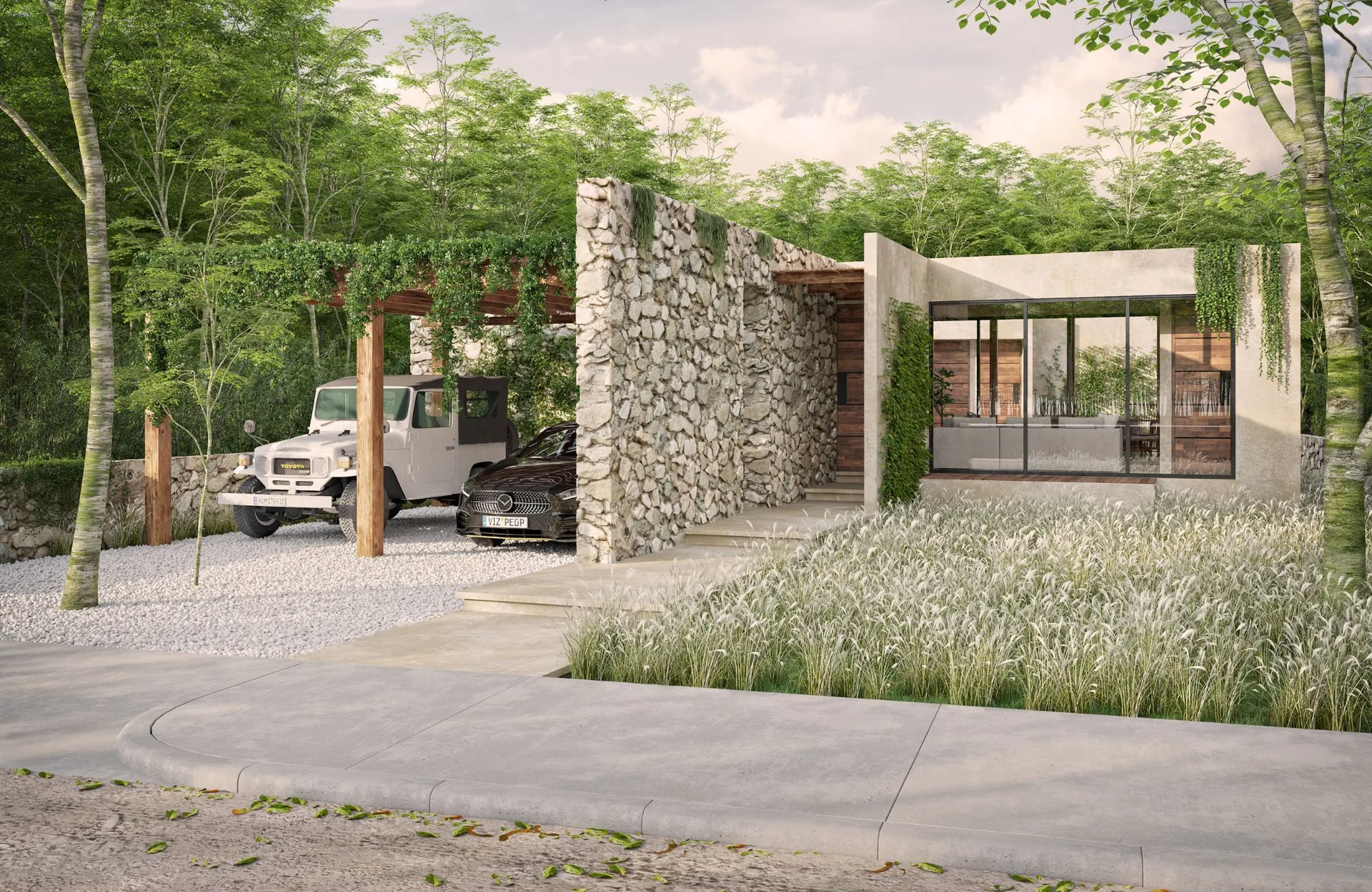 Modern House with Private Pool and Jungle Views in Gated Community, Xpu-ha, Quintana Roo