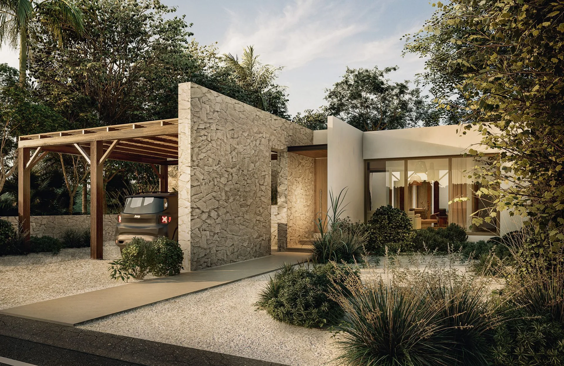 Modern House with Private Pool, Wellness Amenities, and Jungle Views in Xpu-Ha, Quintana Roo