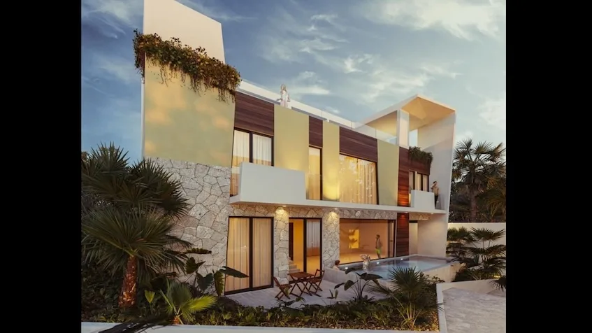 Luxury 4-Bedroom Villas and 2-Bedroom Lock-Off Apartments in Tulum Country Club with Jungle Views and Beach Club Access