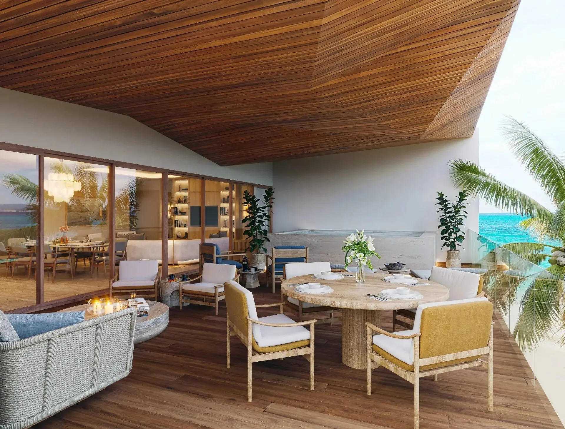 Oceanfront 3-Bedroom Residence with Infinity Pools in Playa del Carmen