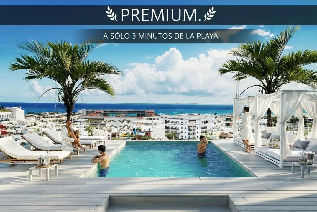 2-Bedroom Apartment with Rooftop Sea Views in Playa del Carmen's Heart