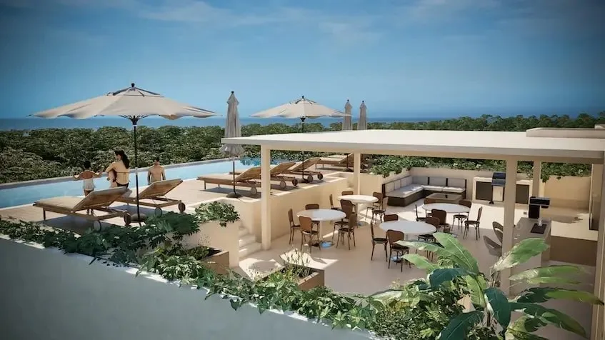 1, 2, and 3-Bedroom Apartments with Private Terraces and Infinity Pool on 5th Avenue, Playa del Carmen
