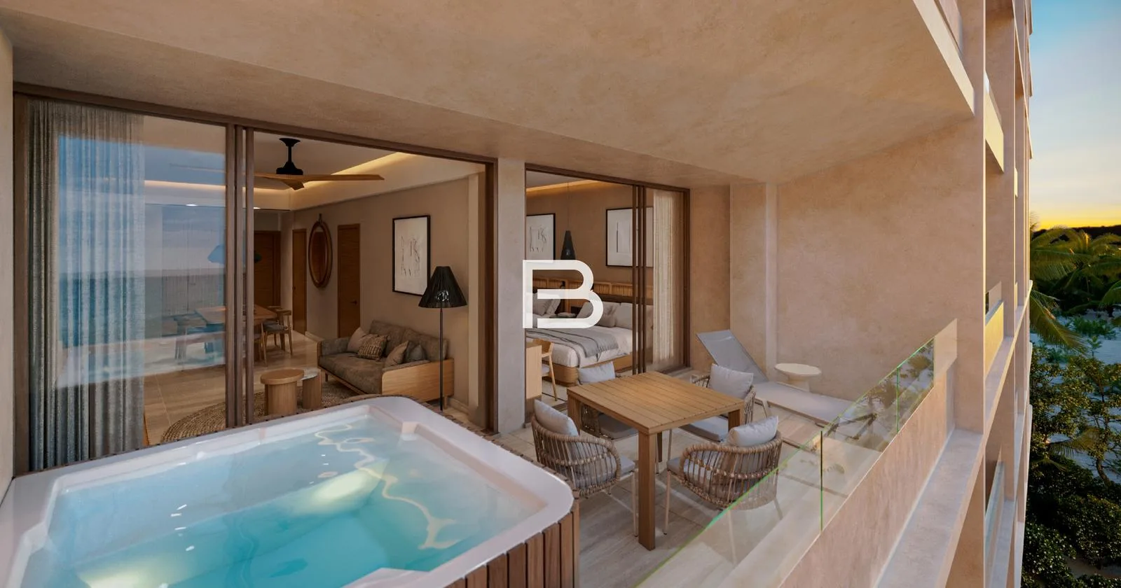 Luxury 1-Bedroom Condo with Plunge Pool and Comprehensive Amenities in Puerto Morelos