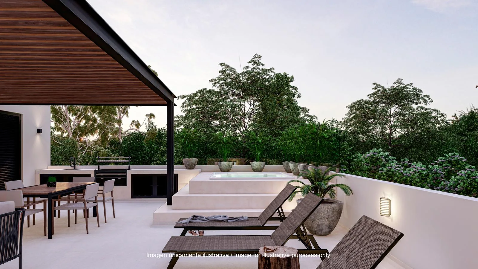 Three-Bedroom Villa with Private Pool and Rooftop Jacuzzi in Tulum Country Club