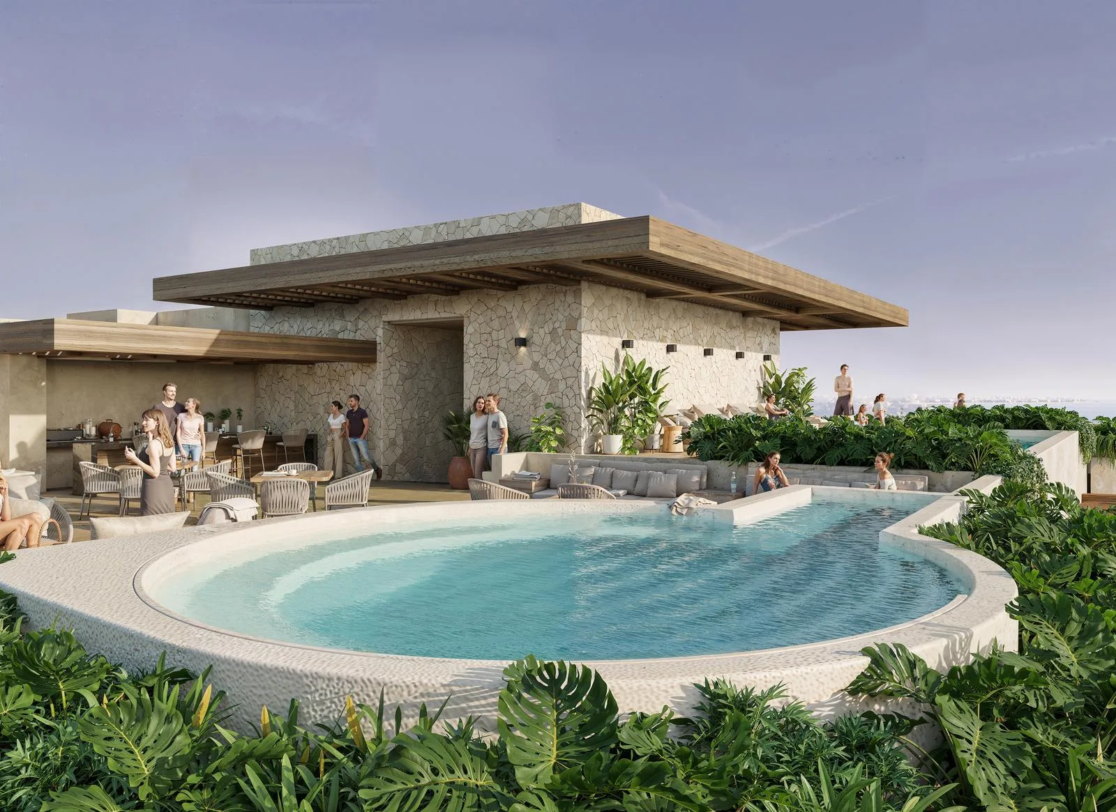 3-Bedroom Lock-Off Apartment with Rooftop Terrace and Caribbean Views in Puerto Morelos