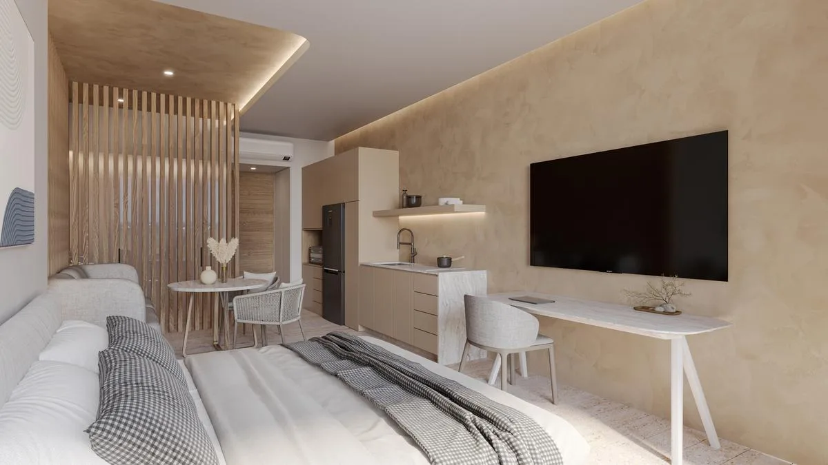 Beachfront Studio Apartment with Eco-Friendly Features and Extensive Amenities in Puerto Morelos