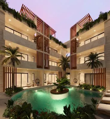 63 m² Studio Penthouse in Tulum with Pool, Sun Deck, and Yoga Area