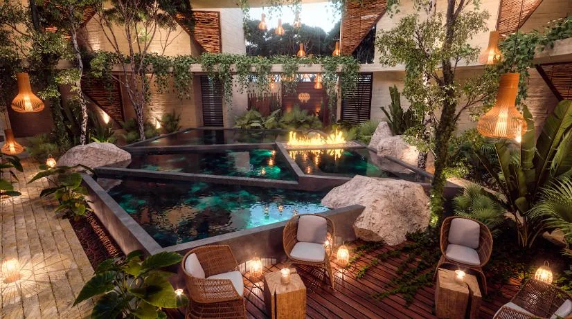 Modern 44. 2 sqm Studio with Pool, Jacuzzi, Private Cinema, and Climbing Wall