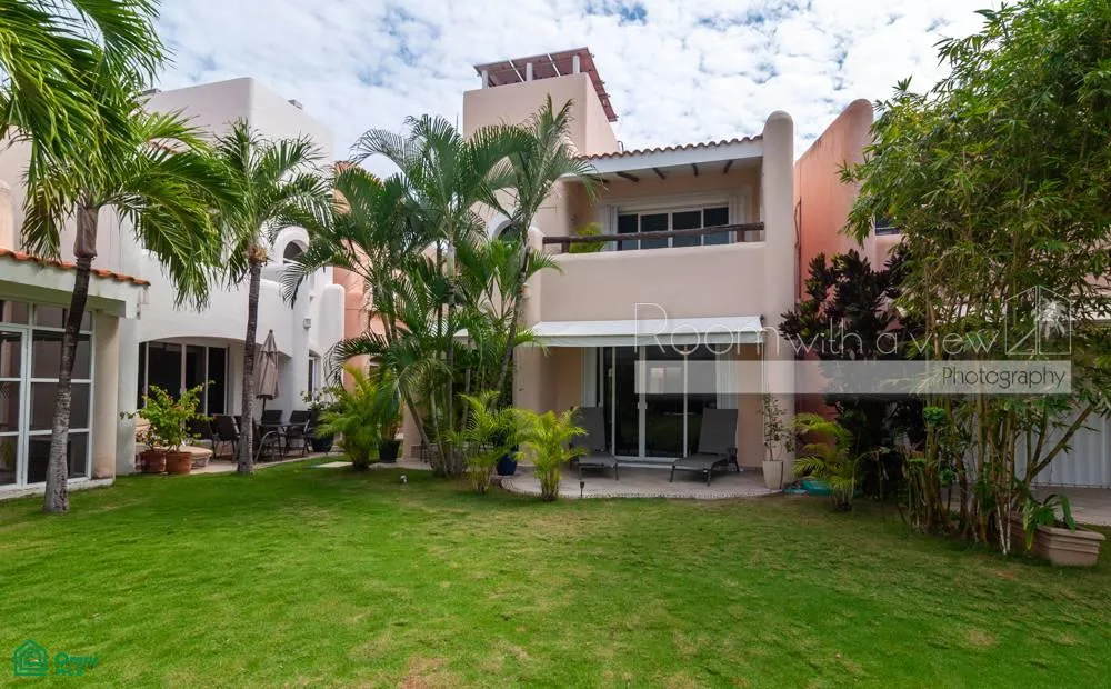 3-Bedroom Townhome with Golf Course View in Puerto Aventuras Gated Community