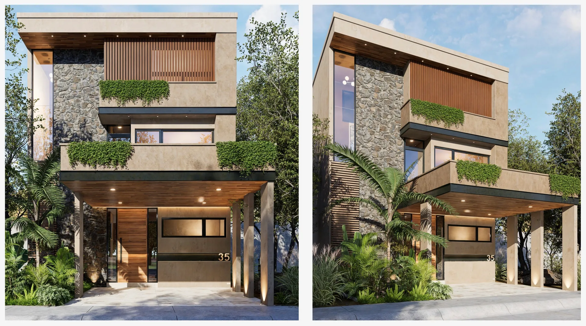 Contemporary 4-Bedroom Home with Private Pool and Rooftop Plunge Pool in Senderos, Ciudad Mayakoba