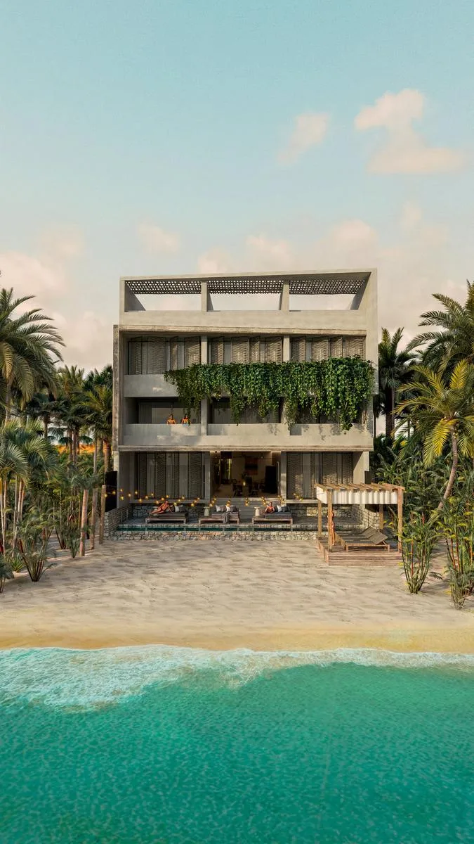 Luxury Sea-Front 3-Bedroom Condo with Beach Club and Rooftop Pool in Bahía Solimán, Tulum