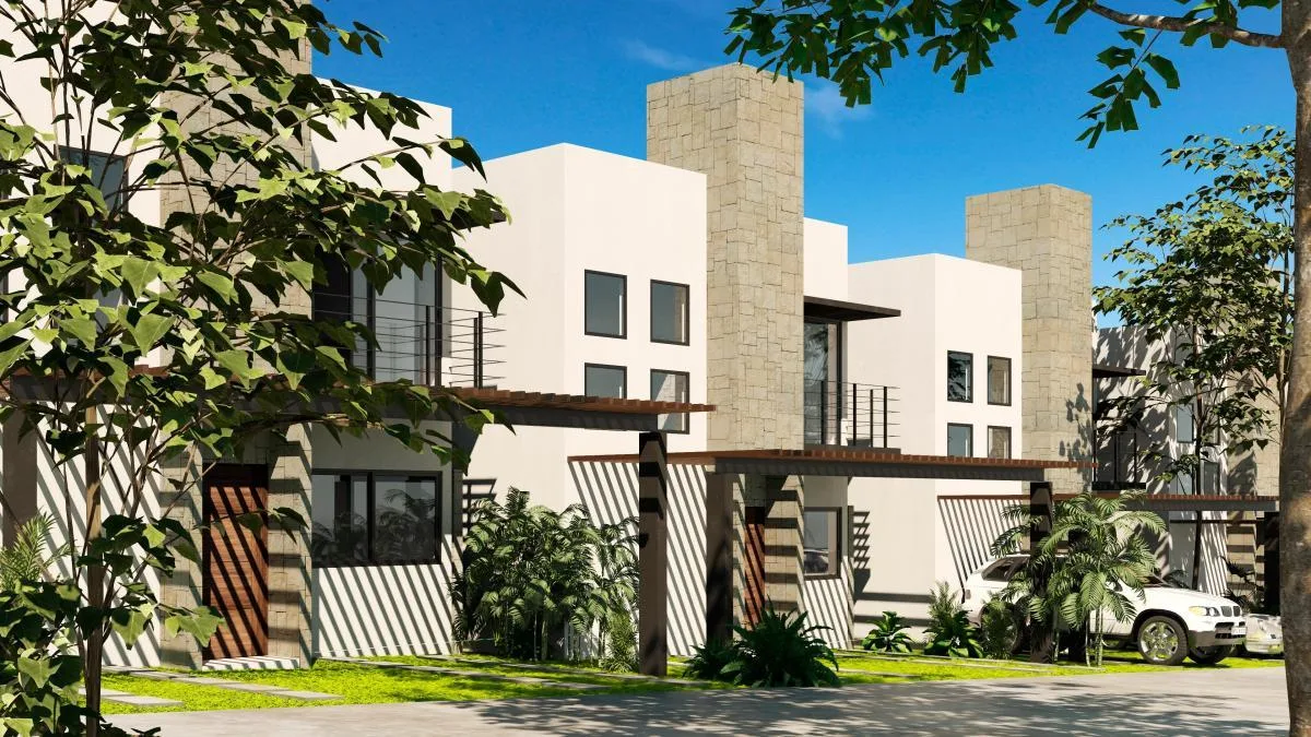 3-Bedroom House with Double-Height Living in Private Condo, Playa del Carmen near Playacar