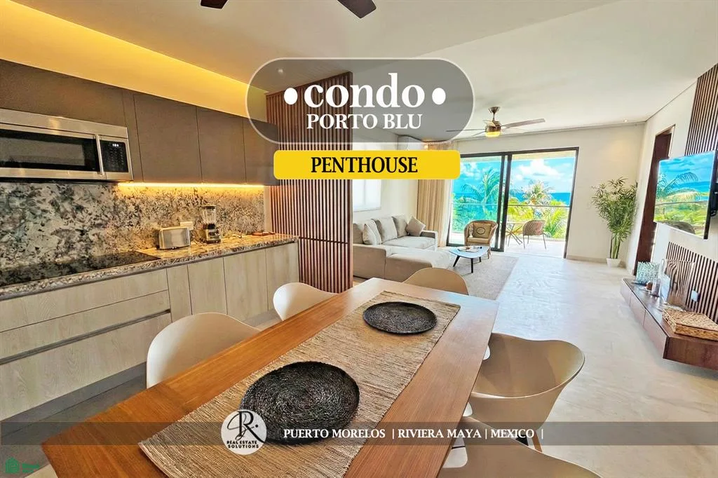 Spacious Lock-Off Penthouse with Private Rooftop Jacuzzi and Ocean Views in Porto Blu, Puerto Morelos