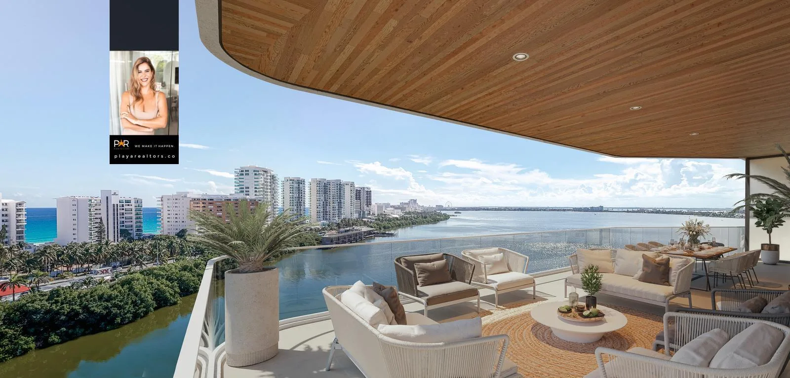 Luxury 3-Bedroom Residence with Panoramic Caribbean Views in Cancun's Hotel Zone