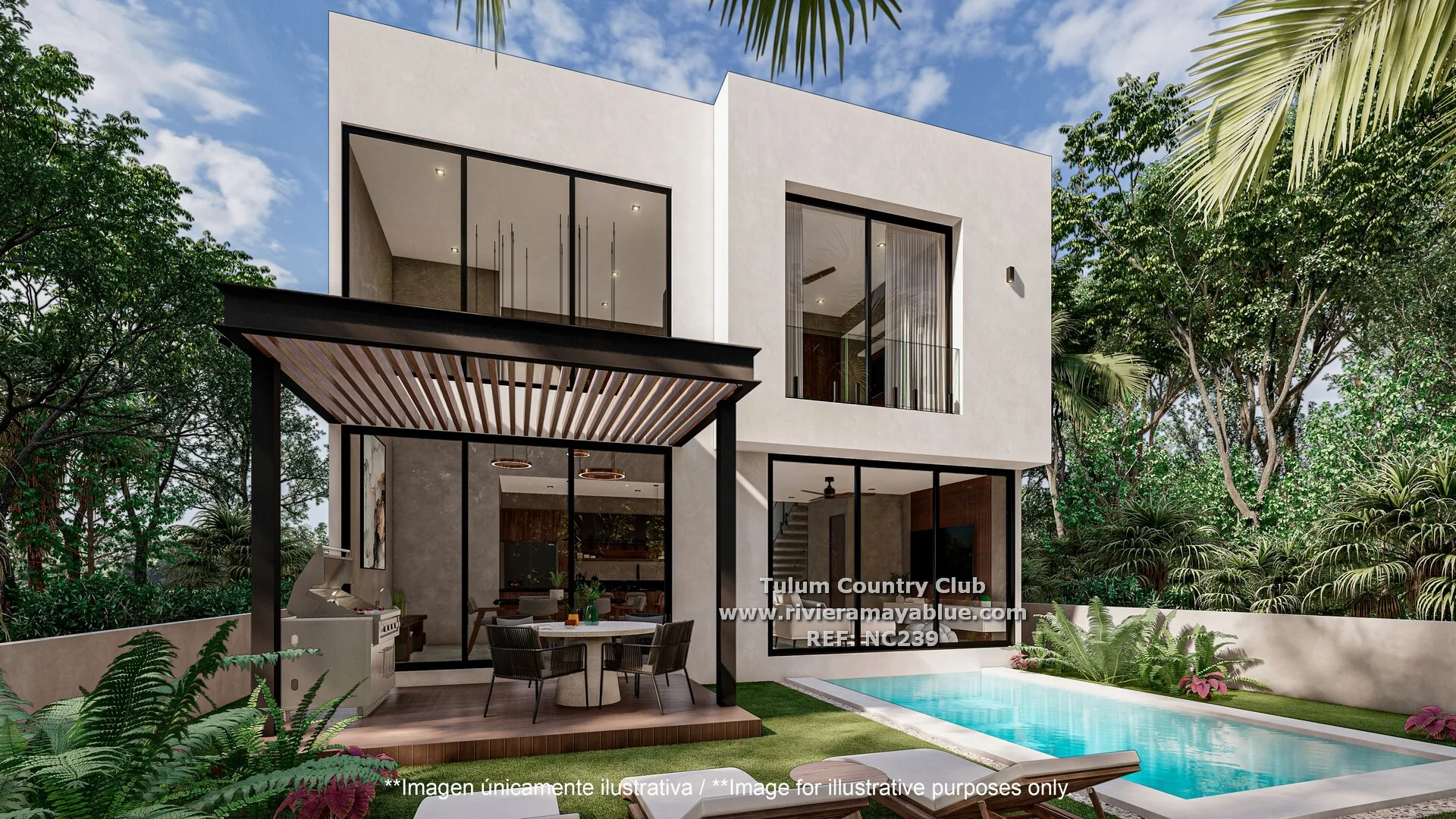 3-Bedroom Villa with Private Pool and Beach Access in Xpuha Beach Residential