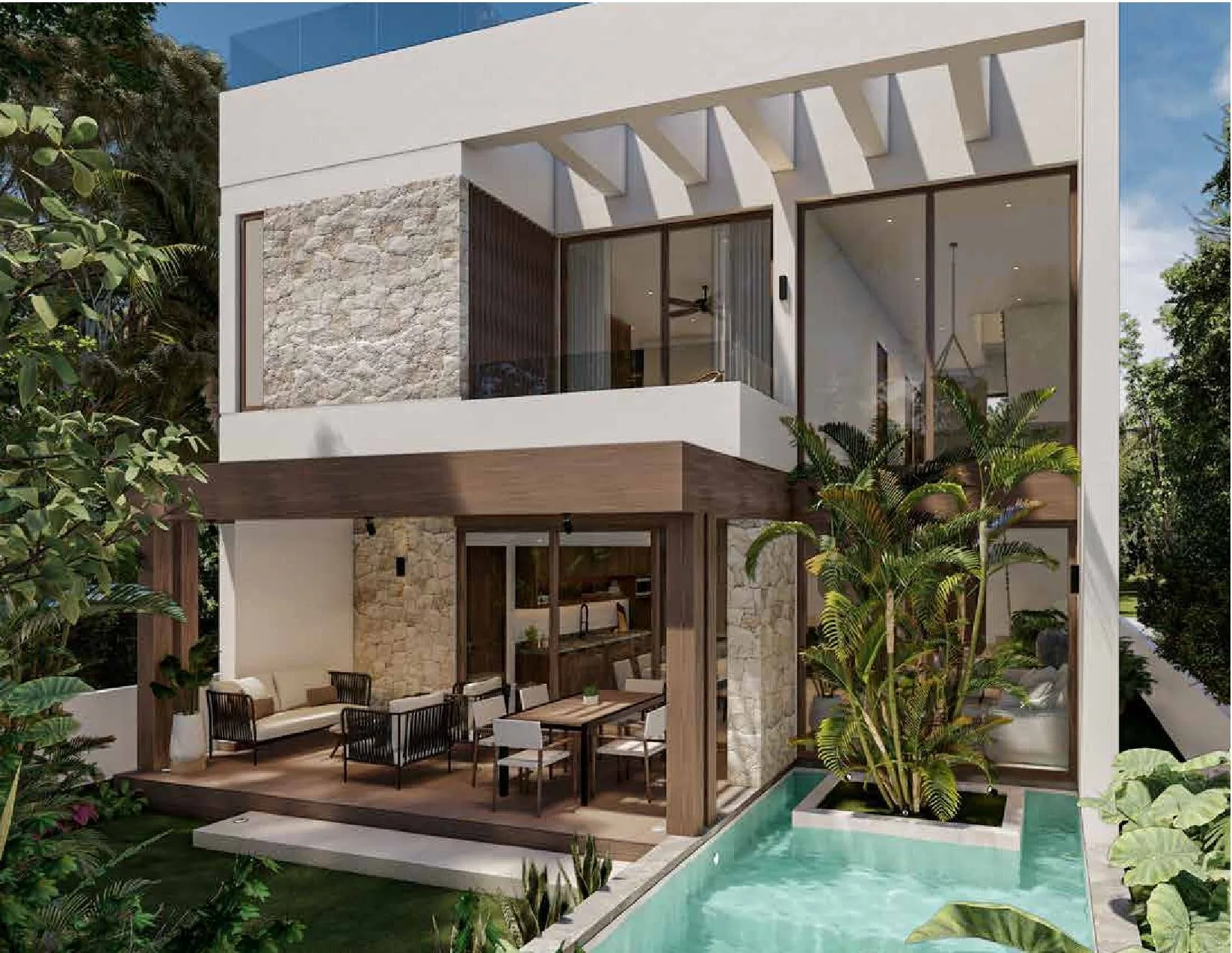 Modern 3-Bedroom Villa with Private Pool and Garden in Riviera Maya near Xpuha Beach