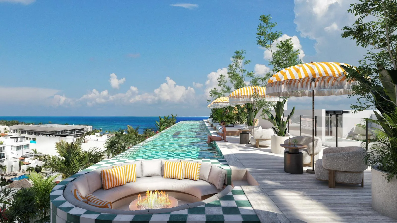 Playa del Carmen Development near Caribbean Sea with Rooftop and Amenities