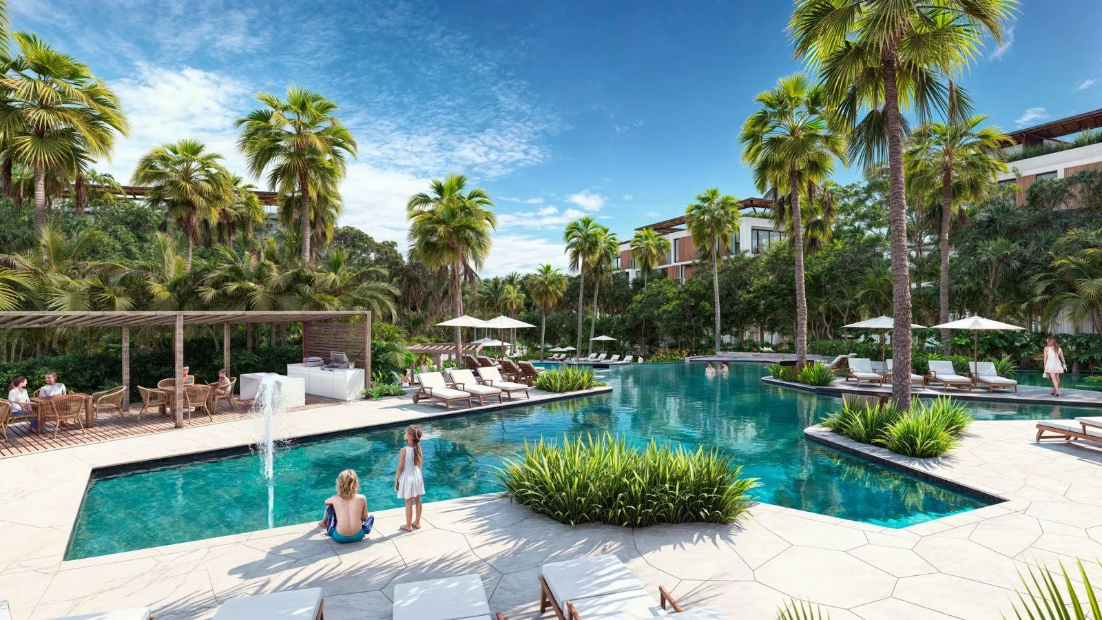 Modern One-Bedroom Condominium with Home Office and Resort Amenities in Playa del Carmen