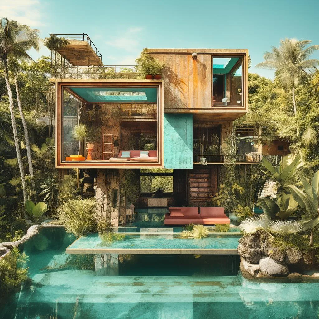 Three-Bedroom Retro-Style Villa with Panoramic Night Sky Views in Tulum's Gated Community