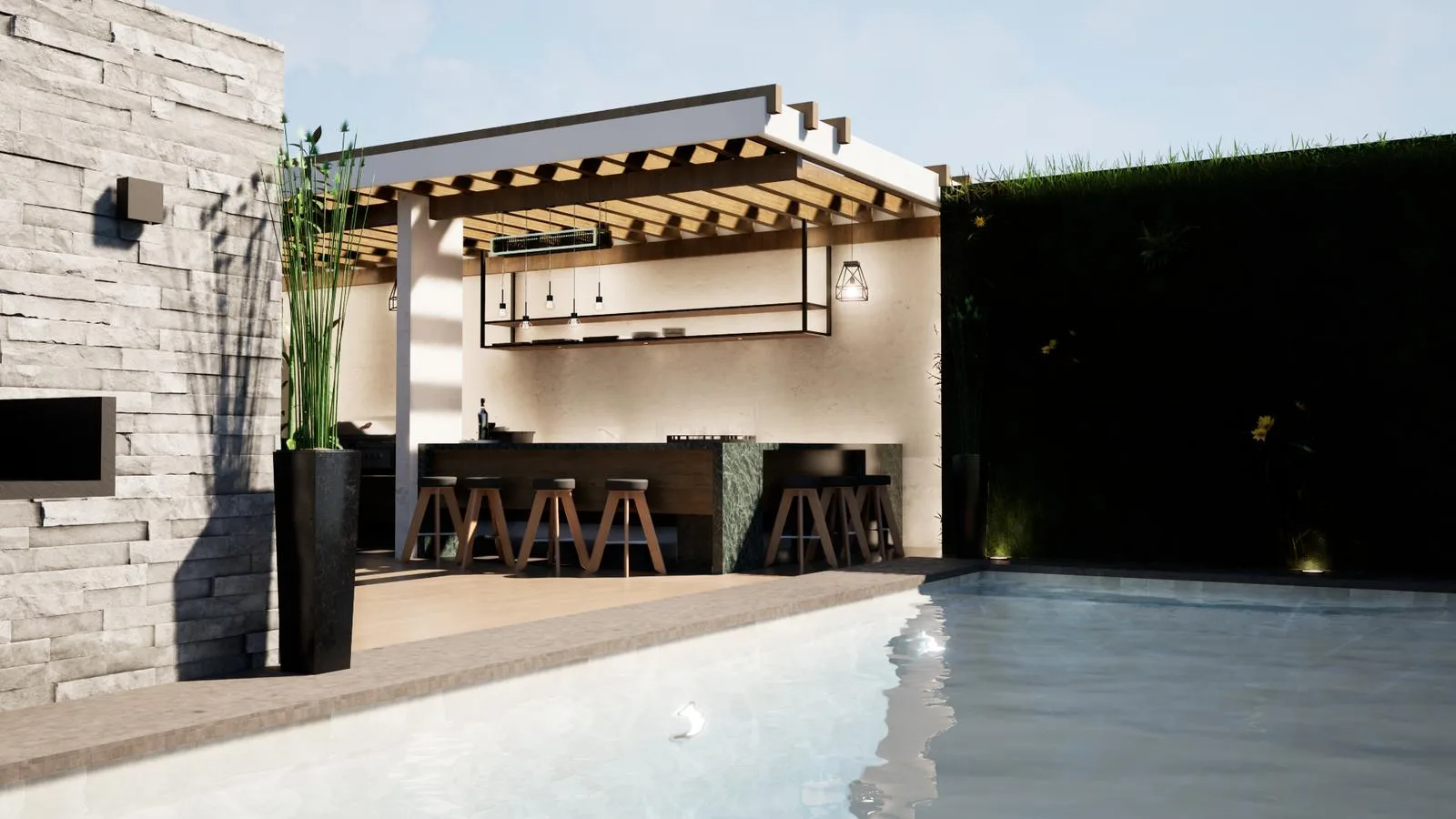 Studio Apartment in Southern Cancún near Avenida Huayacán with Terrace Pool and Coworking Space